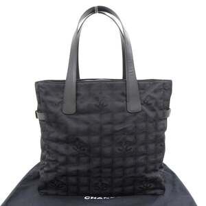 CHANEL Black Canvas Tote Bag